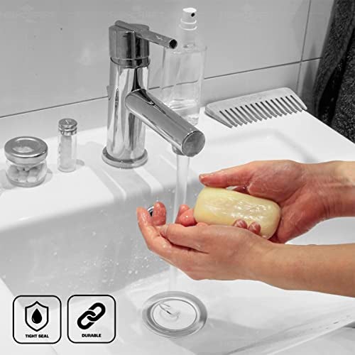 Highcraft 9783 Stainless Steel Bath Tub Drain Assembly with Rubber Stopper Strainer for RV Mobile Showers or Bar and Bathroom Sinks - Image 5