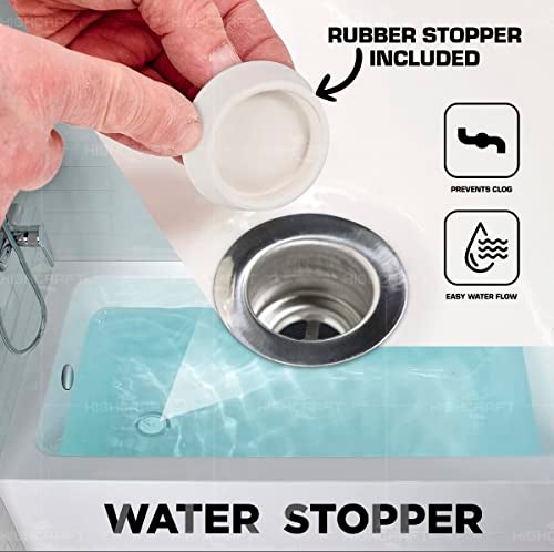 Highcraft 9783 Stainless Steel Bath Tub Drain Assembly with Rubber Stopper Strainer for RV Mobile Showers or Bar and Bathroom Sinks - Image 4
