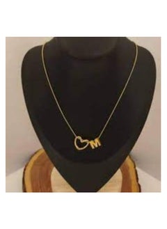 Generic Stainless steel accessory necklace - distinctive design - in the shape of a heart and the letter M - golden color  - Image 2