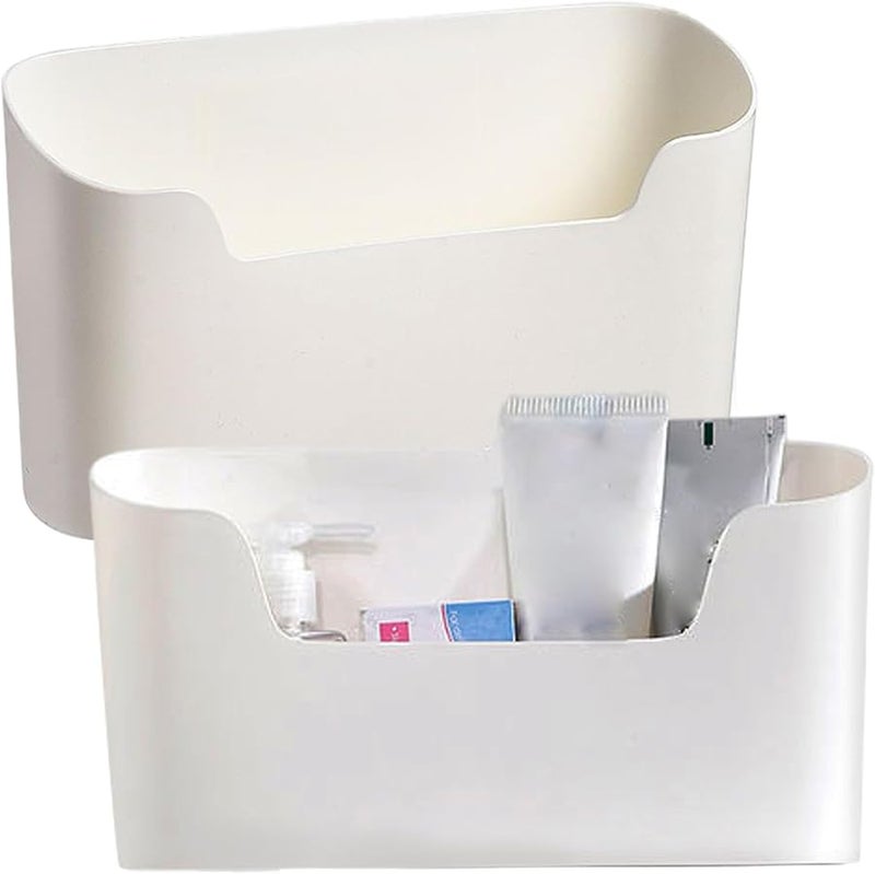 2PCS Plastic Adhesive Cabinet Door Organizer 9.3x2.8x3.9 Inch Wall Mounted Storage Bins - Image 3
