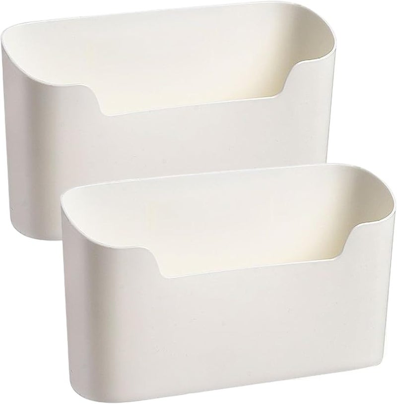 2PCS Plastic Adhesive Cabinet Door Organizer 9.3x2.8x3.9 Inch Wall Mounted Storage Bins - Image 2