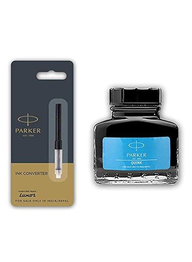 باركر محول حبر باركر القياسي ذو نظام تعبئة المكبس، أزرق، قطعة واحدة - Image 1