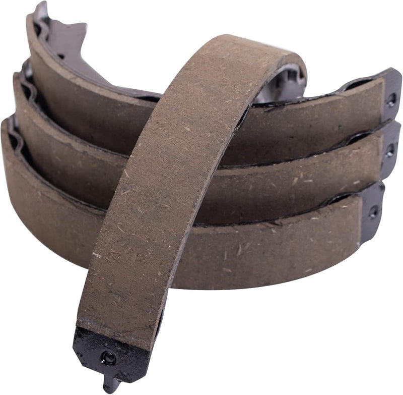 TRQ Rear Parking Brake Shoe Set Compatible with 2012-2015 Mercedes-Benz C250 2008-2014 C300 2008-2015 C350 C63 AMG 2015 C63 AMG S 2010-2014 E350 2015-2018 E400 2010-2017 E550 - Image 1