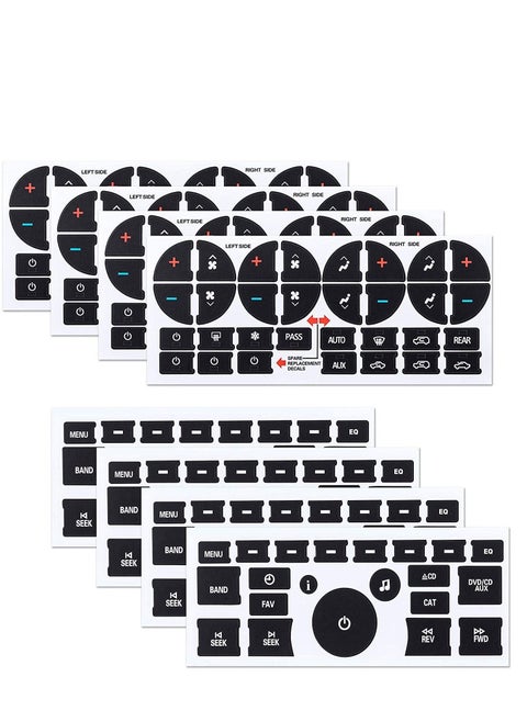 AC Dash Button Repair Kit (8Pack) Decal Replacement Truck Accessories Best for Fixing Ruined Faded A/C Control Buttons