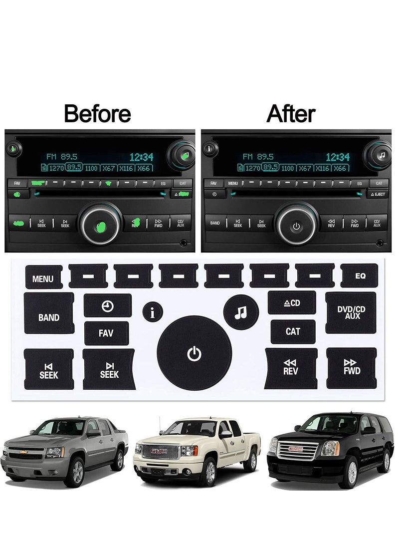Excefore - AC Dash Button Repair Kit (8Pack) Decal Replacement Truck Accessories Best for Fixing Ruined Faded A/C Control Buttons - Image 1