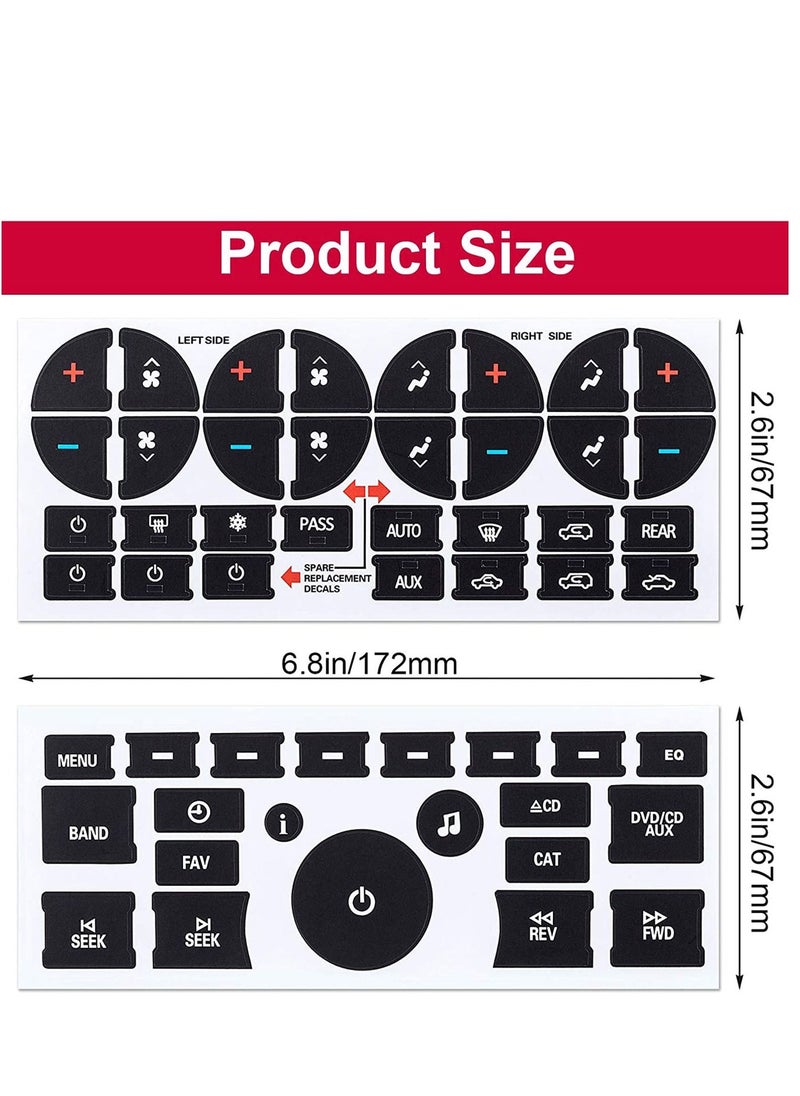 Excefore - AC Dash Button Repair Kit (8Pack) Decal Replacement Truck Accessories Best for Fixing Ruined Faded A/C Control Buttons - Image 1