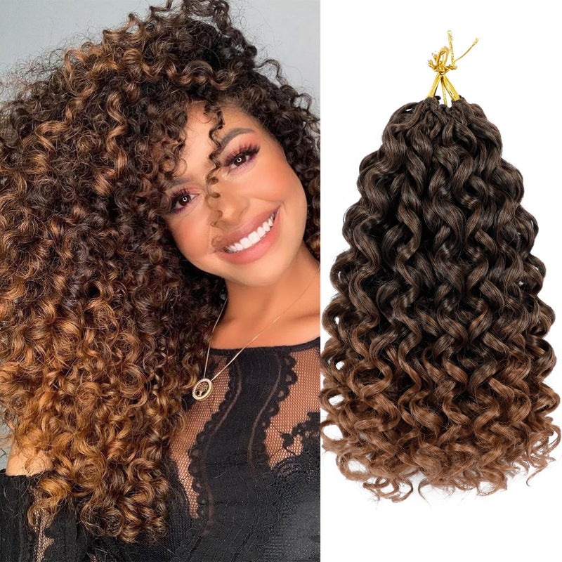 7 Packs GoGo Curl Crochet Hair 10 Inch Short Curly Crochet Hair for Women Beach Curl Water Wave Deep Twist Crochet Braids Synthetic Braiding Hair Extensions 10 Inch T1B30