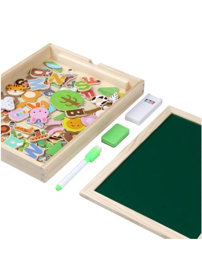 Magnetic Cartoon Puzzles for Kids Educational Toys Puzzles Wooden Puzzles for Kids Letters Animals Drawing Board - Image 3