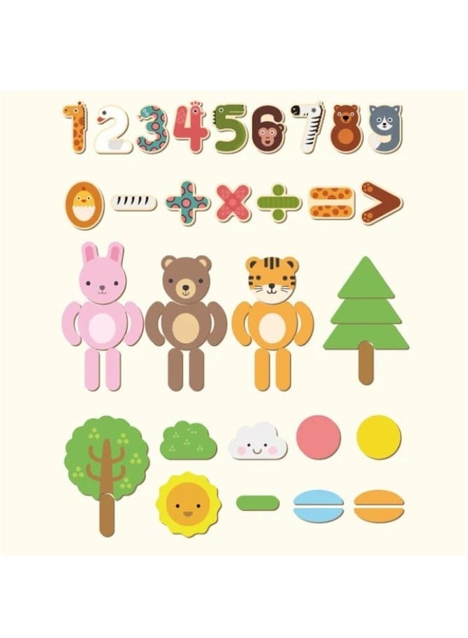 Magnetic Cartoon Puzzles for Kids Educational Toys Puzzles Wooden Puzzles for Kids Letters Animals Drawing Board - Image 4
