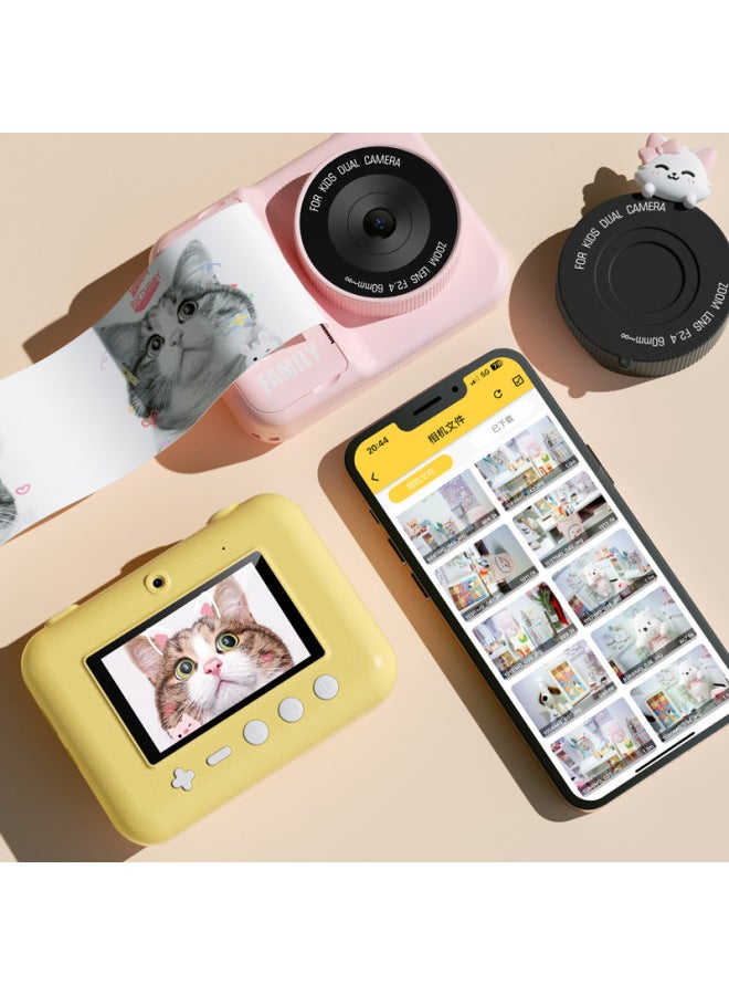 Direct P2 Children's Printing Camera Thermal Polaroid Digital Camera Mini Gift-Color:P2 Christmas-Specifications:64g Card + B3 Bag + 5 Rolls Of Paper  - Image 3