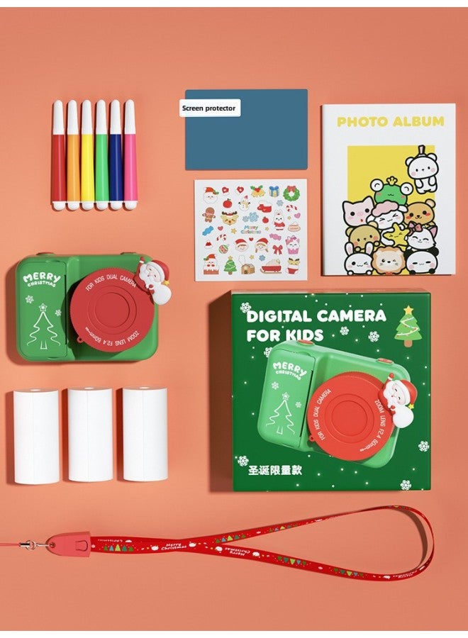 Direct P2 Children's Printing Camera Thermal Polaroid Digital Camera Mini Gift-Color:P2 Christmas-Specifications:64g Card + B3 Bag + 5 Rolls Of Paper  - Image 1