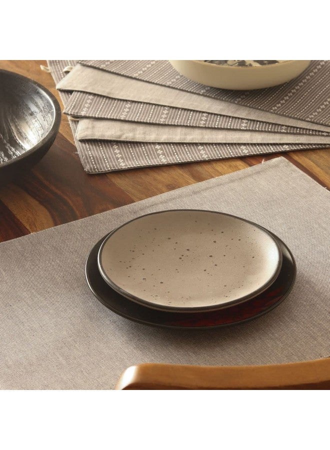 THE YARD HOUSE placemats - Reversible & Wipeable Cotton placemats (Woven Grey, 4) - Image 2