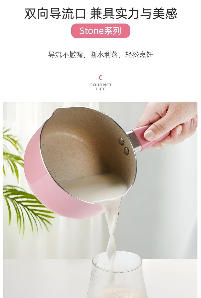 Granite Saucepan - Versatile Granite Pan Suitable for Cooking Soups, Preparing Fast Dishes Like Instant Noodles, and Making Winter Recipes Effortlessly with Long-Lasting Non-Stick Surface - Image 4