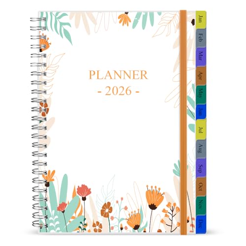 Nokingo 2026 Planner - Weekly & Monthly Planner Runs January 2026 to December 2026, 6.25" x 8.25", 12 Monthly Tabs, 14 Notes Pages, Inner Pocket, Flexible Cover with Twin-Wire Binding, Planners 2026 - Image 1