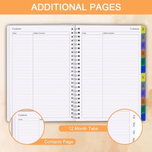 Nokingo 2026 Planner - Weekly & Monthly Planner Runs January 2026 to December 2026, 6.25" x 8.25", 12 Monthly Tabs, 14 Notes Pages, Inner Pocket, Flexible Cover with Twin-Wire Binding, Planners 2026 - Image 5