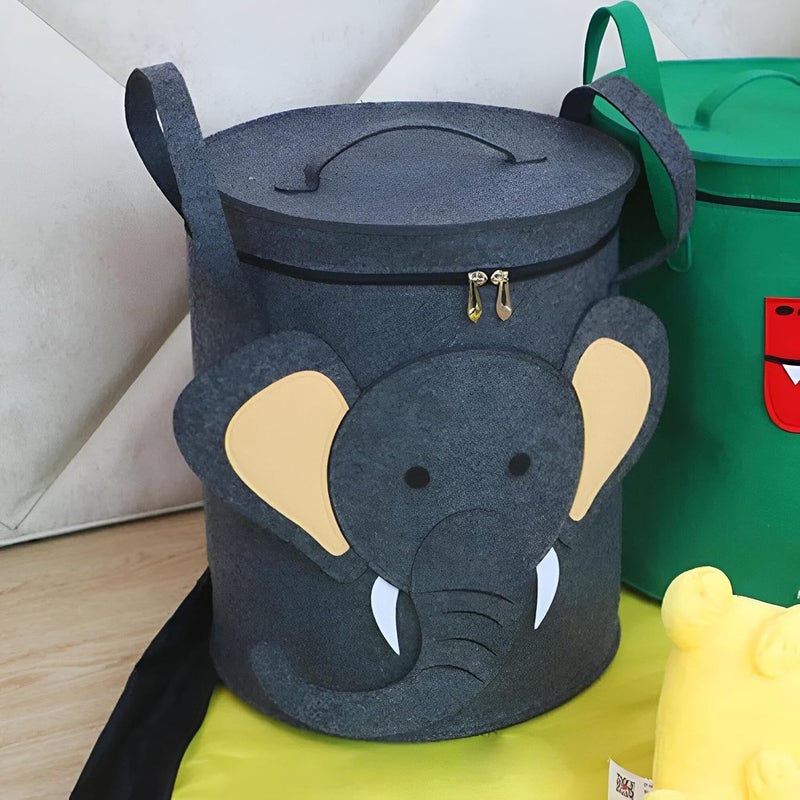 Storage Basket - Versatile toy storage solution with a lid, perfect for organizing children's playthings and keeping their room tidy. multishape multicolor - Image 1