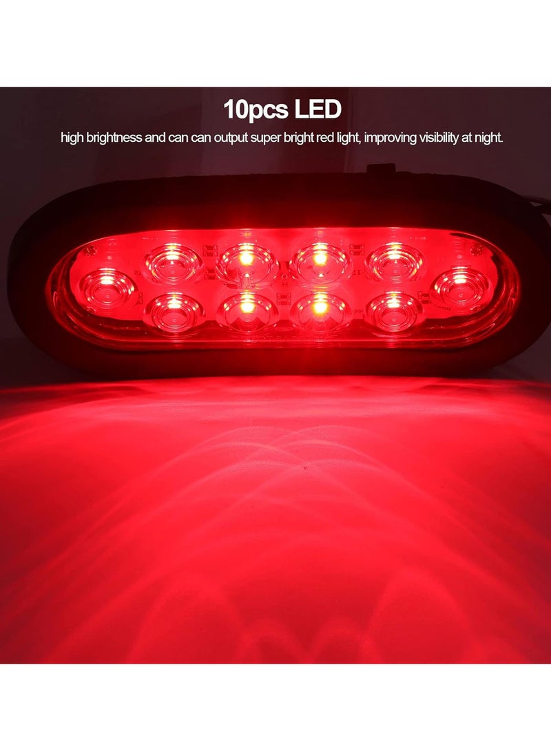 GGOOT LED Trailer Tail Light, 2pcs LED Marker Tail Light Waterproof Oval Red 12V Rear Turn Signal Stop Lamp for Truck Boat Trailer RV  - Image 4