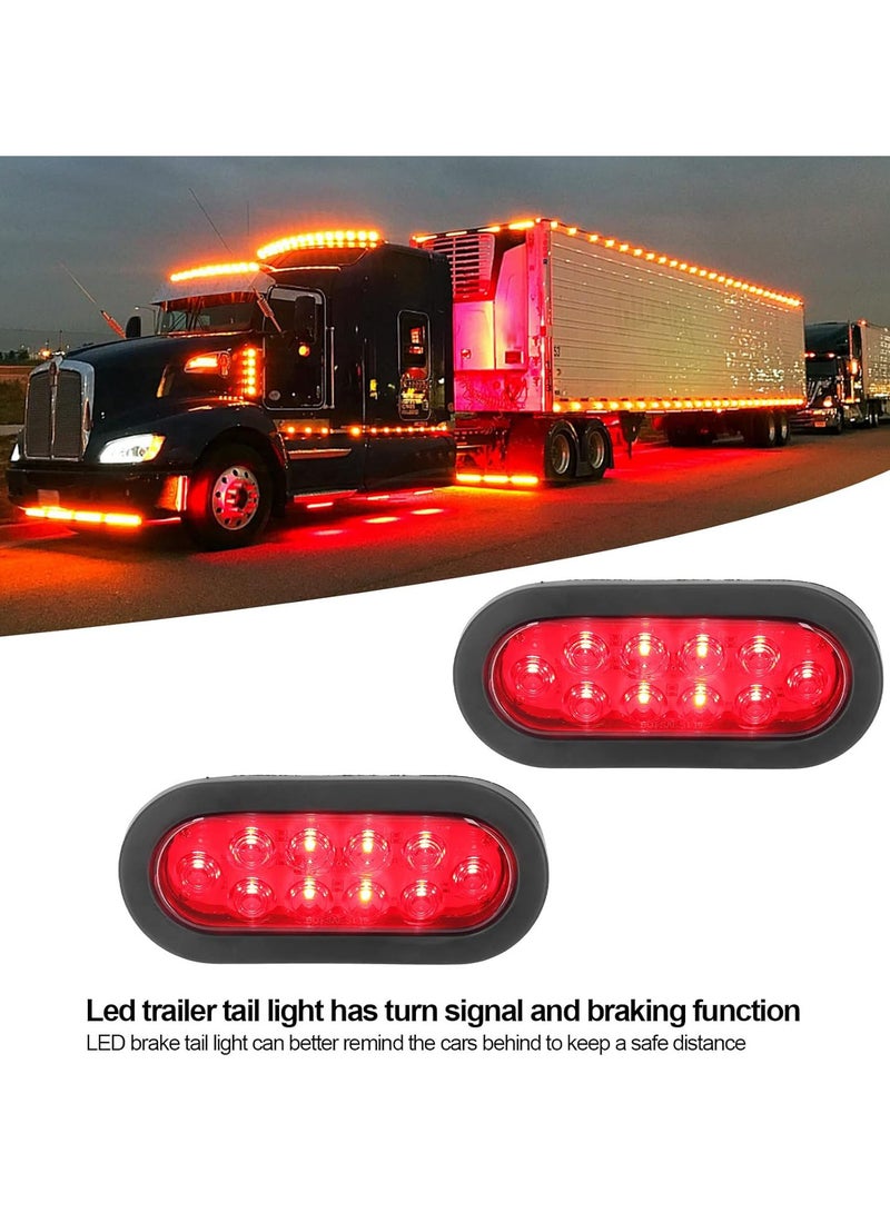 GGOOT LED Trailer Tail Light, 2pcs LED Marker Tail Light Waterproof Oval Red 12V Rear Turn Signal Stop Lamp for Truck Boat Trailer RV  - Image 3