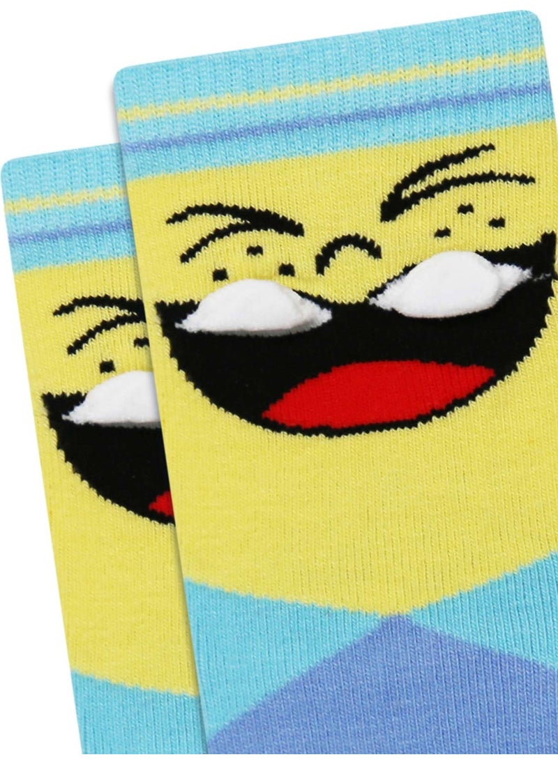 Bross 3 Pack 3D Smiley Face Patterned Children's Socks  - Image 4