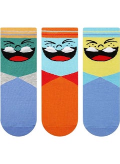3 Pack 3D Smiley Face Patterned Children's Socks