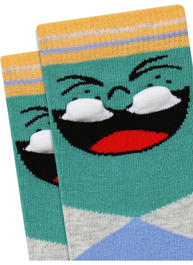 Bross 3 Pack 3D Smiley Face Patterned Children's Socks  - Image 2