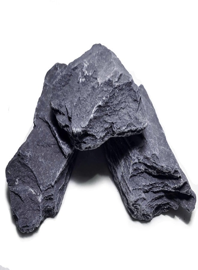 Small World Slate & Stone Natural Slate Stones 8 to 10 Inches - USA Sourced and Packaged for Aquascaping Aquariums, Terrariums, Paludariums, Reptile Enclosures, and Gardens (8-9 lbs) - Image 1