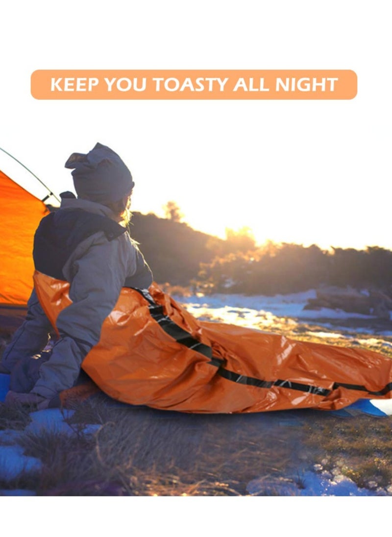 SYOSI - 2PCS Lightweight Emergency Sack Survival Compact Survival Sleeping Bag Waterproof Thermal Emergency Blanket Multi-use Survival Gear for Outdoor Hiking Camping - Image 1