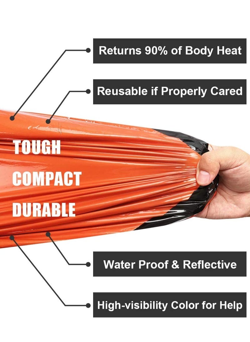 SYOSI - 2PCS Lightweight Emergency Sack Survival Compact Survival Sleeping Bag Waterproof Thermal Emergency Blanket Multi-use Survival Gear for Outdoor Hiking Camping - Image 1