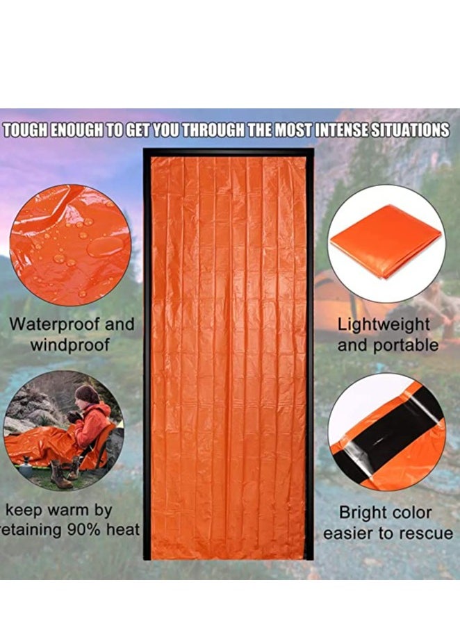 SYOSI - 2PCS Lightweight Emergency Sack Survival Compact Survival Sleeping Bag Waterproof Thermal Emergency Blanket Multi-use Survival Gear for Outdoor Hiking Camping - Image 1