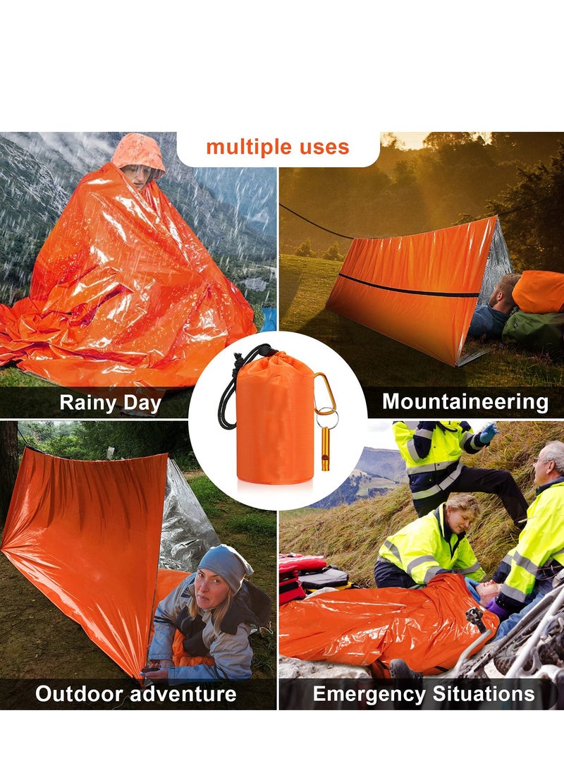 SYOSI - 2PCS Lightweight Emergency Sack Survival Compact Survival Sleeping Bag Waterproof Thermal Emergency Blanket Multi-use Survival Gear for Outdoor Hiking Camping - Image 1