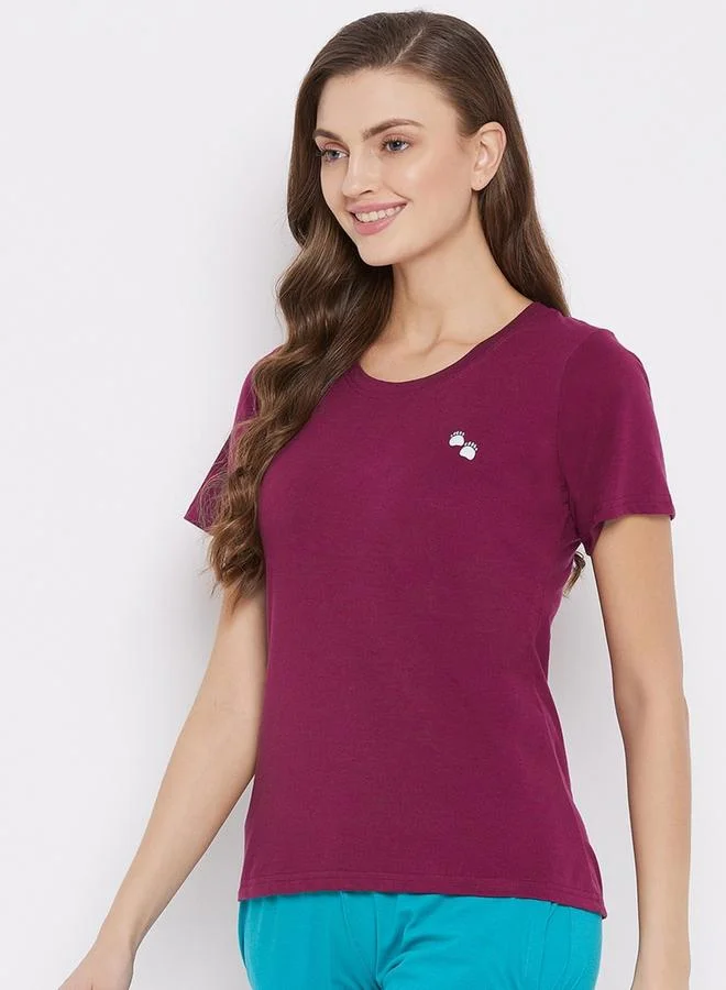 Take Two Take Two Women Purple Knitted Short Sleeve T-Shirt