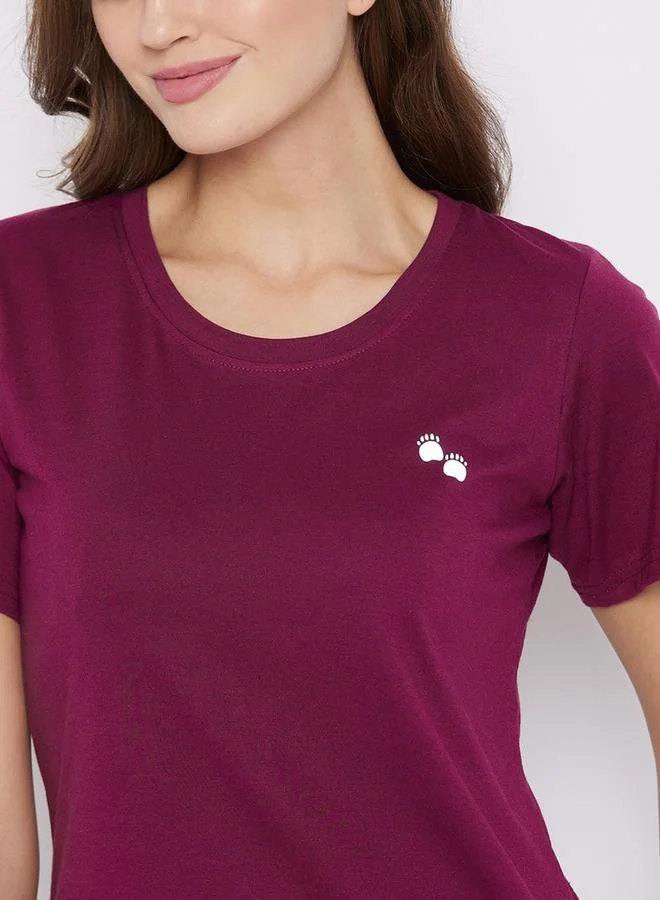 Take Two Take Two Women Purple Knitted Short Sleeve T-Shirt