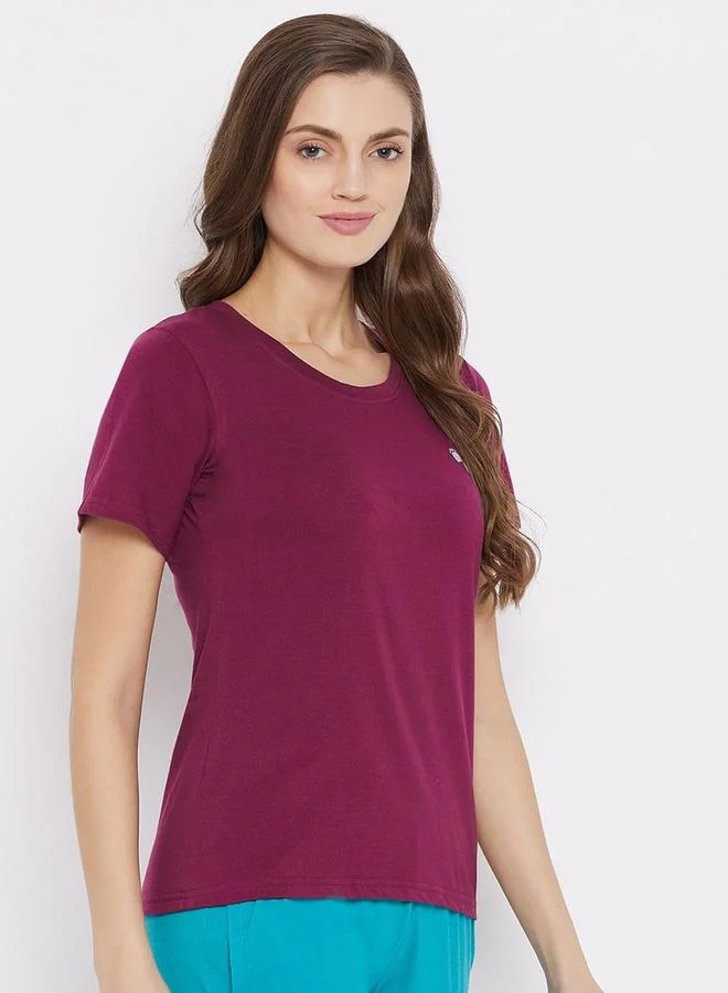 Take Two Take Two Women Purple Knitted Short Sleeve T-Shirt