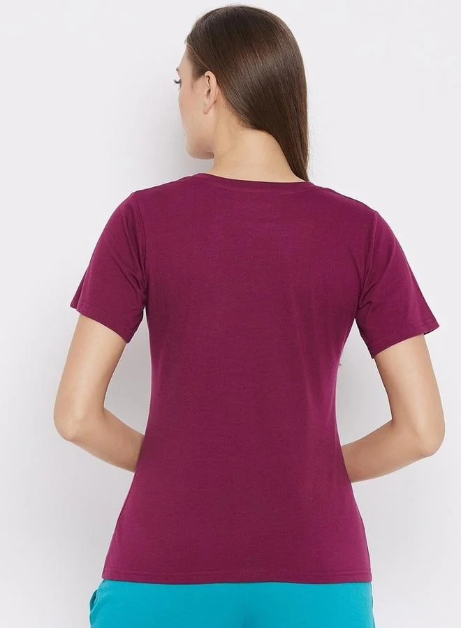Take Two Take Two Women Purple Knitted Short Sleeve T-Shirt