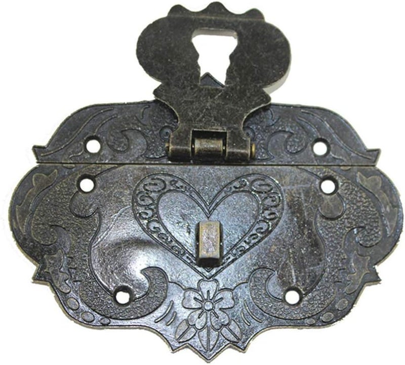 Large Antique Zinc Alloy Lock Hasps Vintage Hardware 4 Pieces Set - Image 2