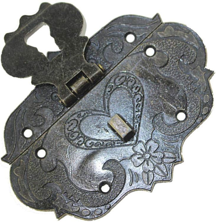 Large Antique Zinc Alloy Lock Hasps Vintage Hardware 4 Pieces Set - Image 3