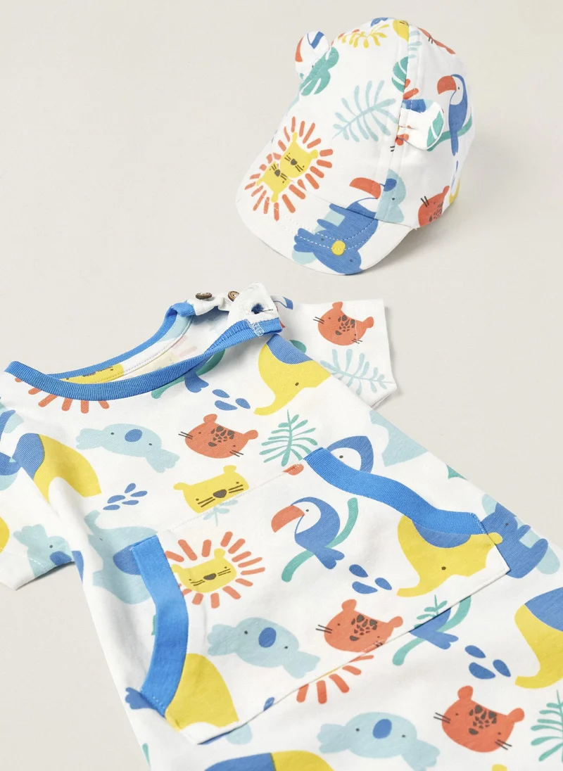 Zippy Jumpsuit + Cap for Newborns 'Animals'