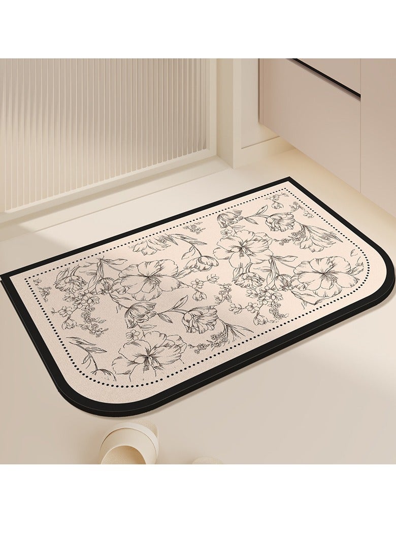 أوليس فيرس  المجموعة المزدوجة من سجاد الحمام المصنوع من الدياتومايت المضاد للانزلاق مقاس 60×40 سم - فائق الامتصاص وسريع الجفاف، قابل للغسيل في الغسالة ومتين، مناسب للاستحمام والبانيو والمرحاض - Image 2