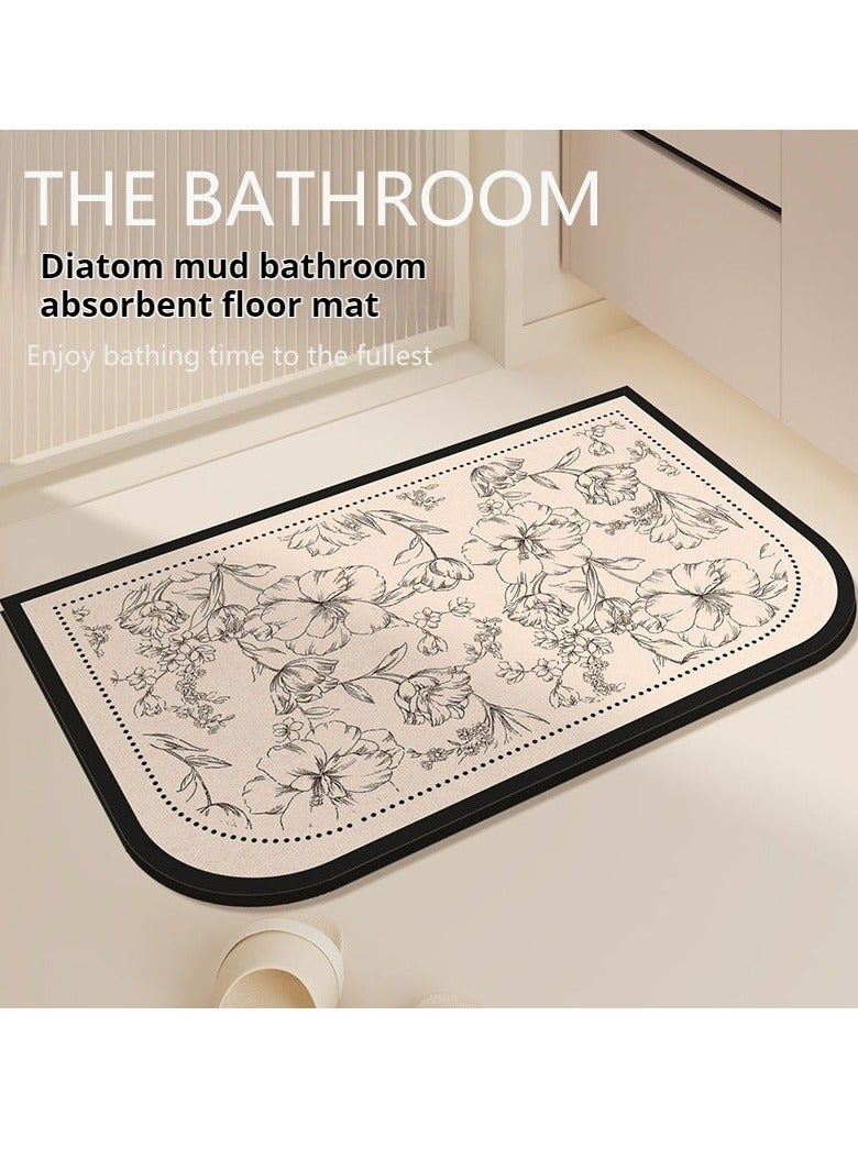 أوليس فيرس  المجموعة المزدوجة من سجاد الحمام المصنوع من الدياتومايت المضاد للانزلاق مقاس 60×40 سم - فائق الامتصاص وسريع الجفاف، قابل للغسيل في الغسالة ومتين، مناسب للاستحمام والبانيو والمرحاض - Image 4