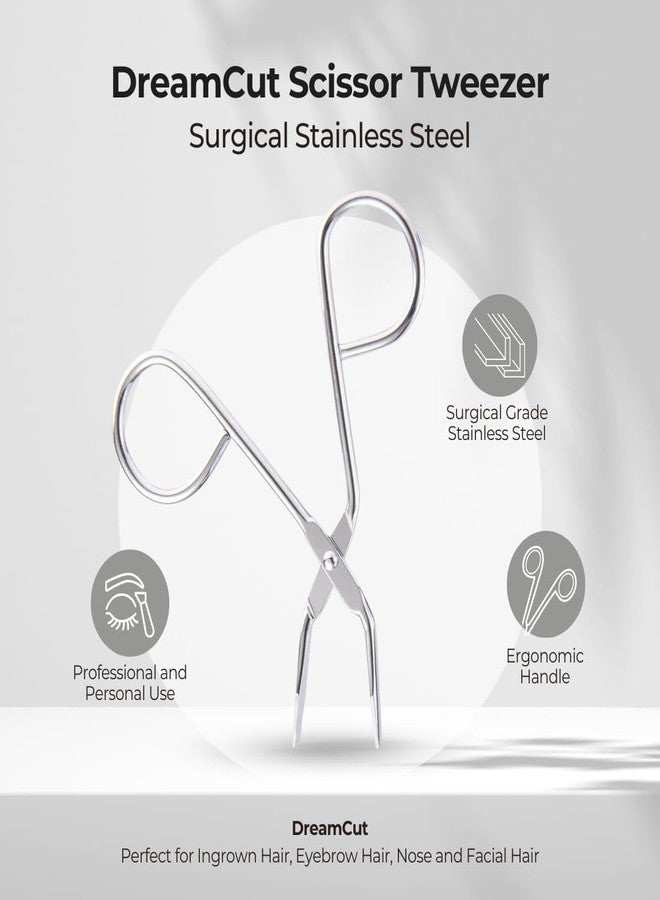 DreamCut Scissor Tweezer - Surgical Stainless Steel, Perfect for Ingrown Hair, Eyebrow Hair, Nose and Facial Hair - Image 2
