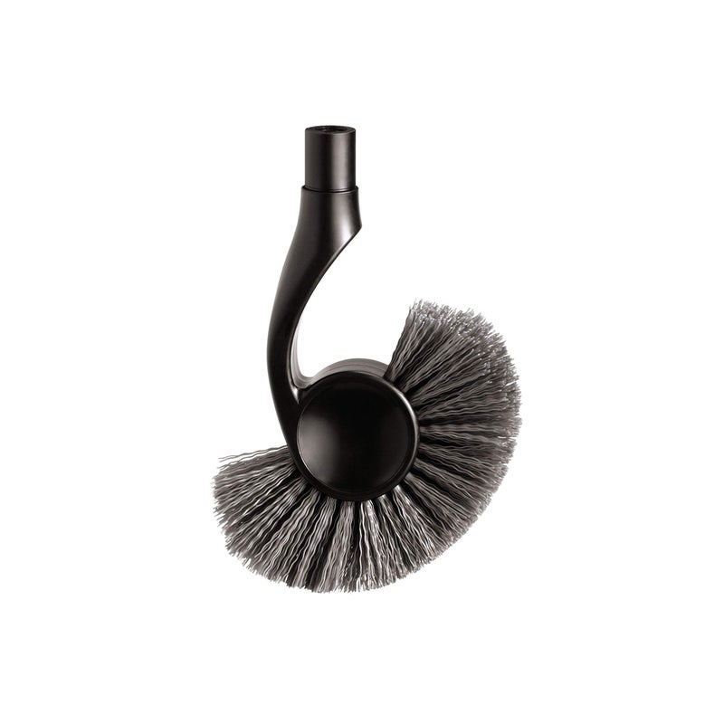 simplehuman Replacement Toilet Brush Head, Easy Screw On, Stiff Outer Bristles, Black Plastic