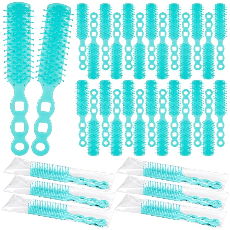 Lauwell 72 Pcs Hair Brushes in Bulk for Homeless Hair Brush Bulk Nylon Bristles Brush Vent Hair Brush for Curly Wavy Hair Blow Drying Separating Styling Detangling Suitable for Travel Shelter Hotel