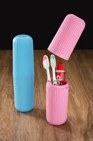 Toothbrush Travel Case, Ribbed Design, Pink and Blue, Set of 2 - Image 3