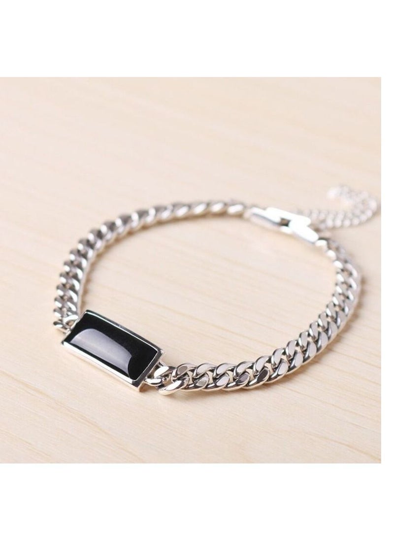 Vitalia - 925 sterling silver bracelet with black stone - Image 1