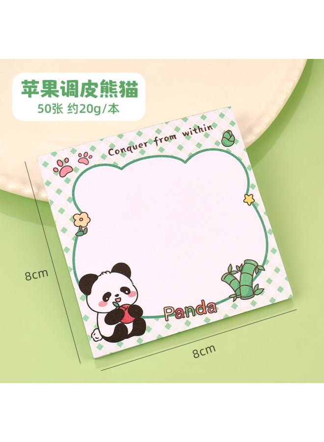 HELPS Cartoon Panda Note Pad Student Style Cute Animal Non-adhesive Office Message Note Label Paper - Image 1
