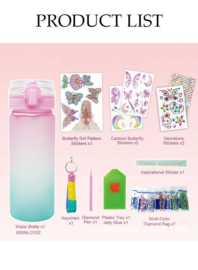 DUNISO Decorate Your Own Water Bottle Kit Gem Diamond Painting Arts and Crafts Toys Gifts for Ages 3+ Fun Diamond Painting Art Gem Stickers Craft Girls Water Bottle Arts Crafts for Girls - Image 2