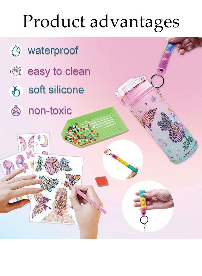 DUNISO Decorate Your Own Water Bottle Kit Gem Diamond Painting Arts and Crafts Toys Gifts for Ages 3+ Fun Diamond Painting Art Gem Stickers Craft Girls Water Bottle Arts Crafts for Girls - Image 5