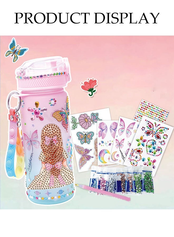 DUNISO Decorate Your Own Water Bottle Kit Gem Diamond Painting Arts and Crafts Toys Gifts for Ages 3+ Fun Diamond Painting Art Gem Stickers Craft Girls Water Bottle Arts Crafts for Girls - Image 3