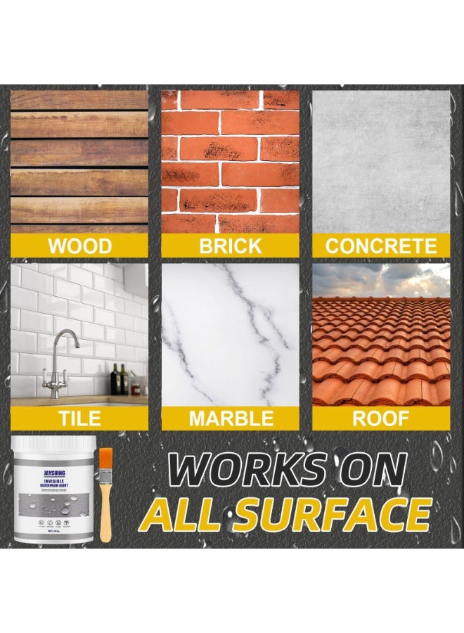 Jaysuing Invisible Waterproof Agent - Multipurpose Bathroom Clear Waterproof Glue With Brush, A Stronger Layer to Protect Bathroom Roof Bedroom Kitchen Crack and Water Leakage Problem 300g - Image 3