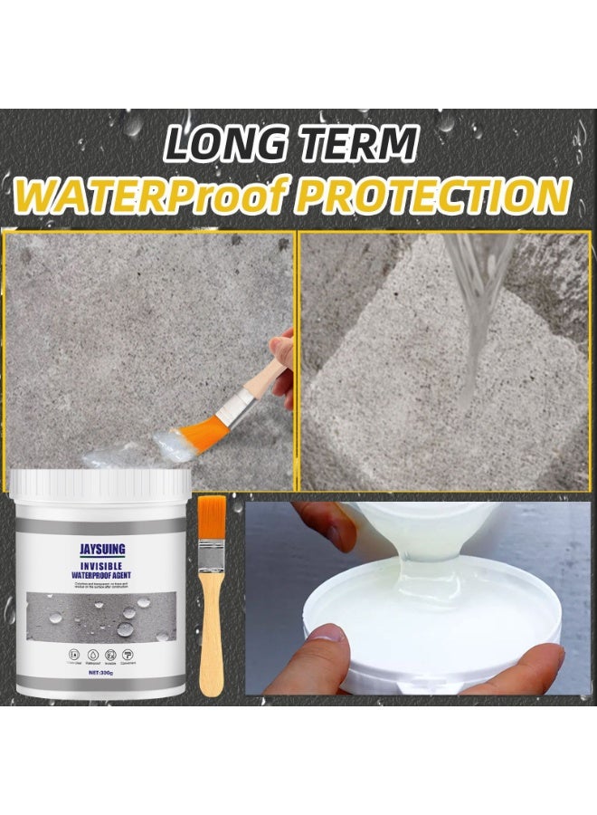 Jaysuing Invisible Waterproof Agent - Multipurpose Bathroom Clear Waterproof Glue With Brush, A Stronger Layer to Protect Bathroom Roof Bedroom Kitchen Crack and Water Leakage Problem 300g - Image 2